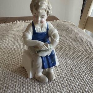 Vintage German Grafenthal Boy Polishing Shoes
Rare Find
